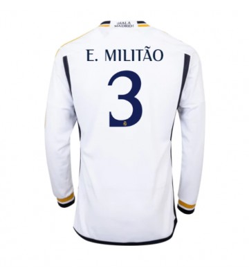 Real Madrid Eder Militao #3 Hjemmebanetrøje 2023-24 Lange ærmer